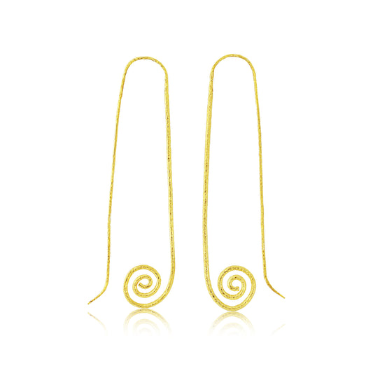 Gold Plated Sterling Silver Swirl Drop Earrings