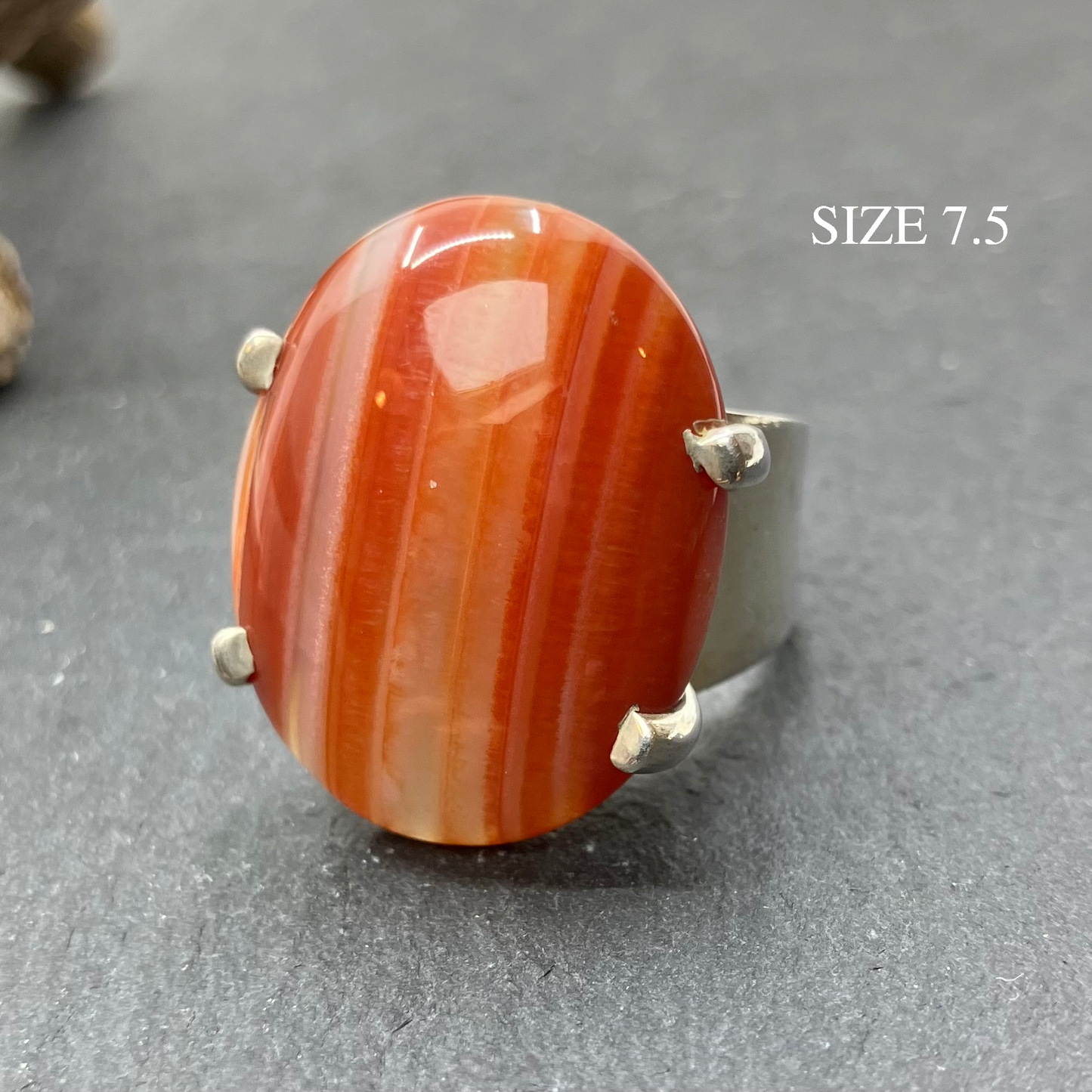 Agate and Sterling Silver Ring