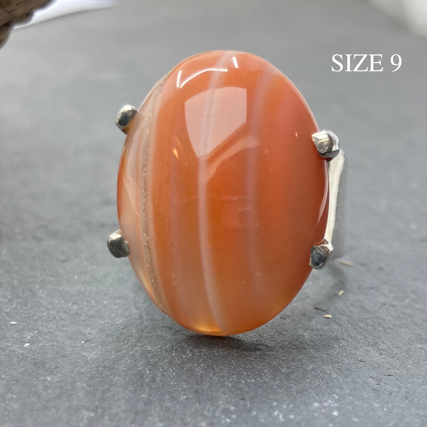 Agate and Sterling Silver Ring