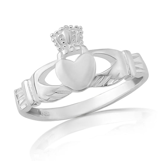 Celtic Claddagh Ring in Fine Sterling Silver
