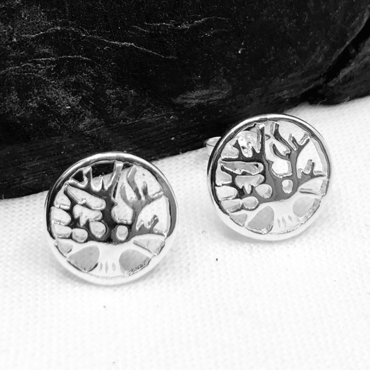 Tree Of Life Small Studs in Sterling Silver