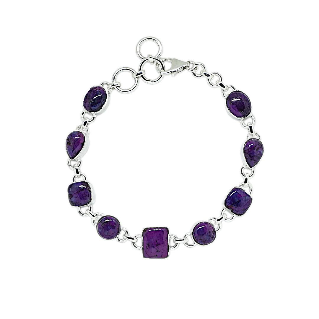 Purple Turquoise Sterling Silver Bracelet