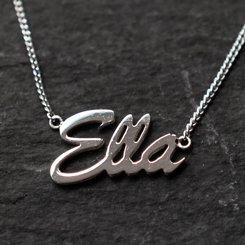 Name Necklaces Made to Order in Recycled Silver