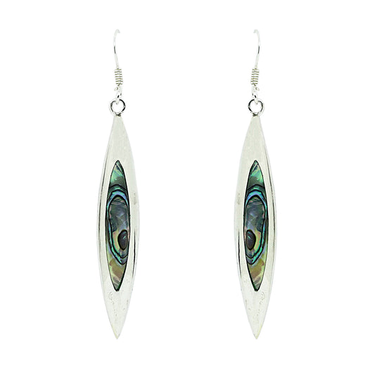 Abalone Shell Sterling Silver Earrings with Hook Backs