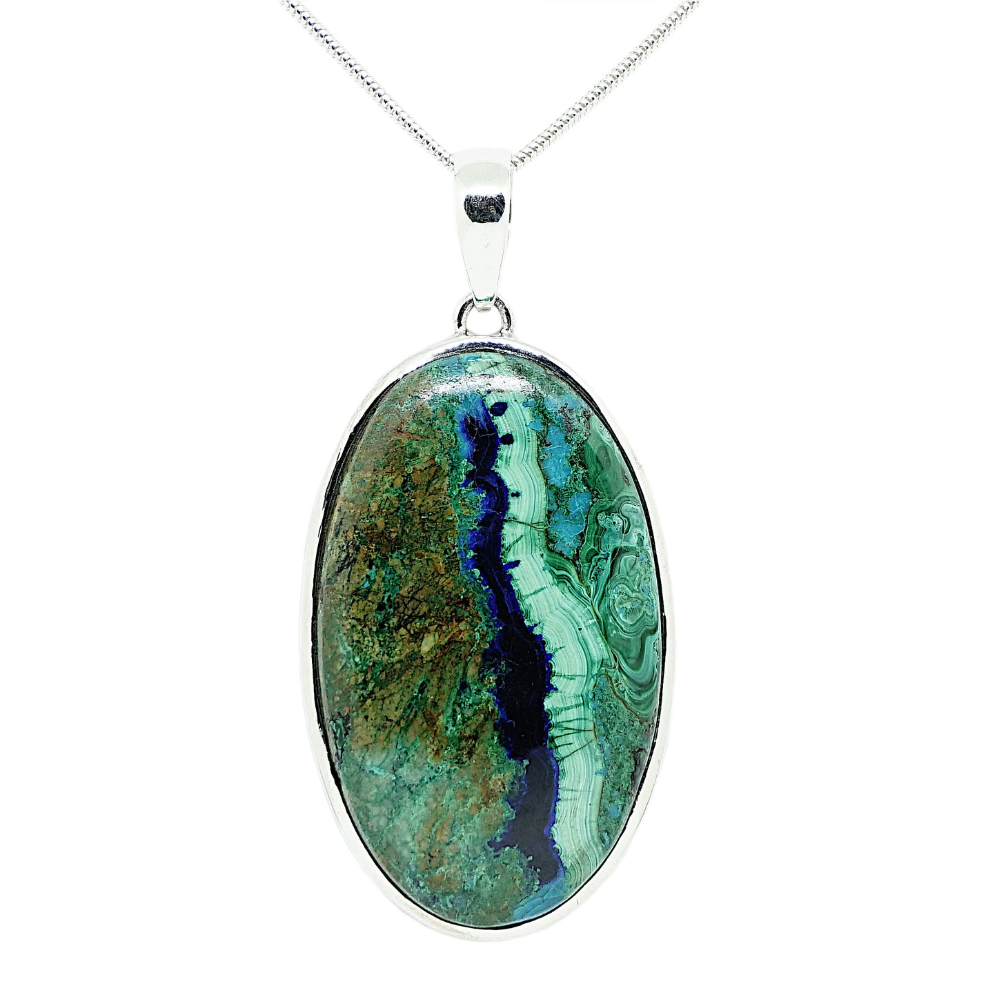 Azurite Sterling Silver Pendant and Chain