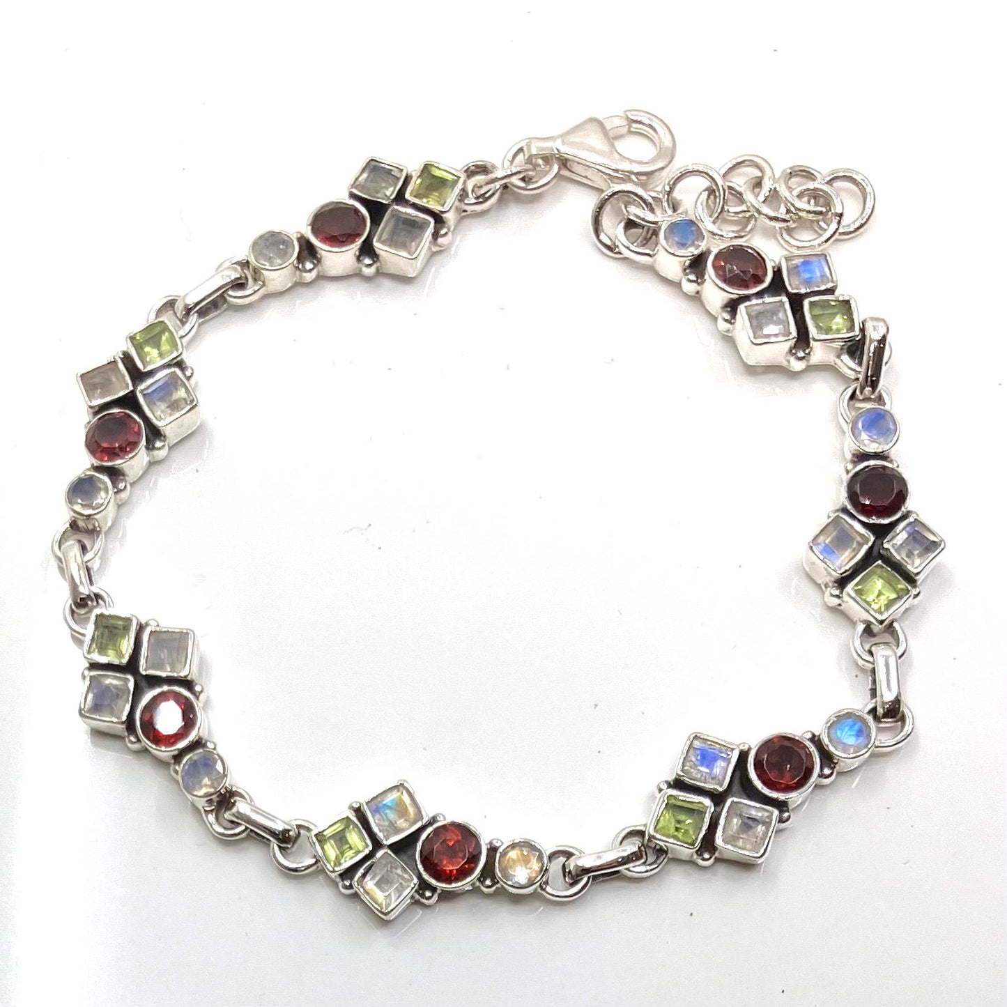 Multistone and Sterling Silver Bracelet 35