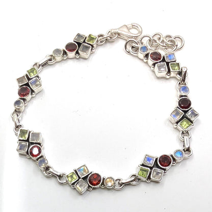 Multistone and Sterling Silver Bracelet 35