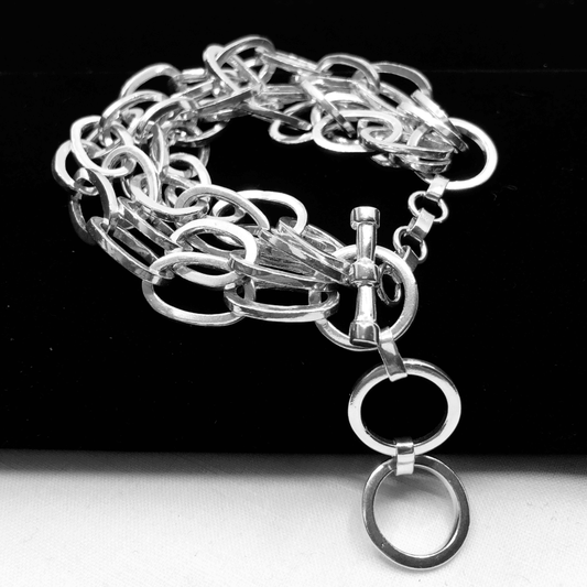 Sterling Silver Four Chain Heavy Bracelet