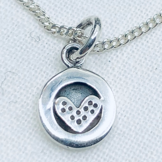 Sterling Silver Heart in Circle Pendant and Silver Chain