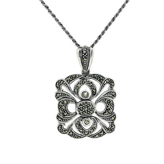 Marcasite Sterling Silver Pendant and Chain