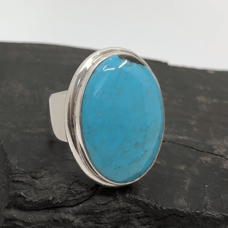 Turquoise Sterling Silver Oval Ring