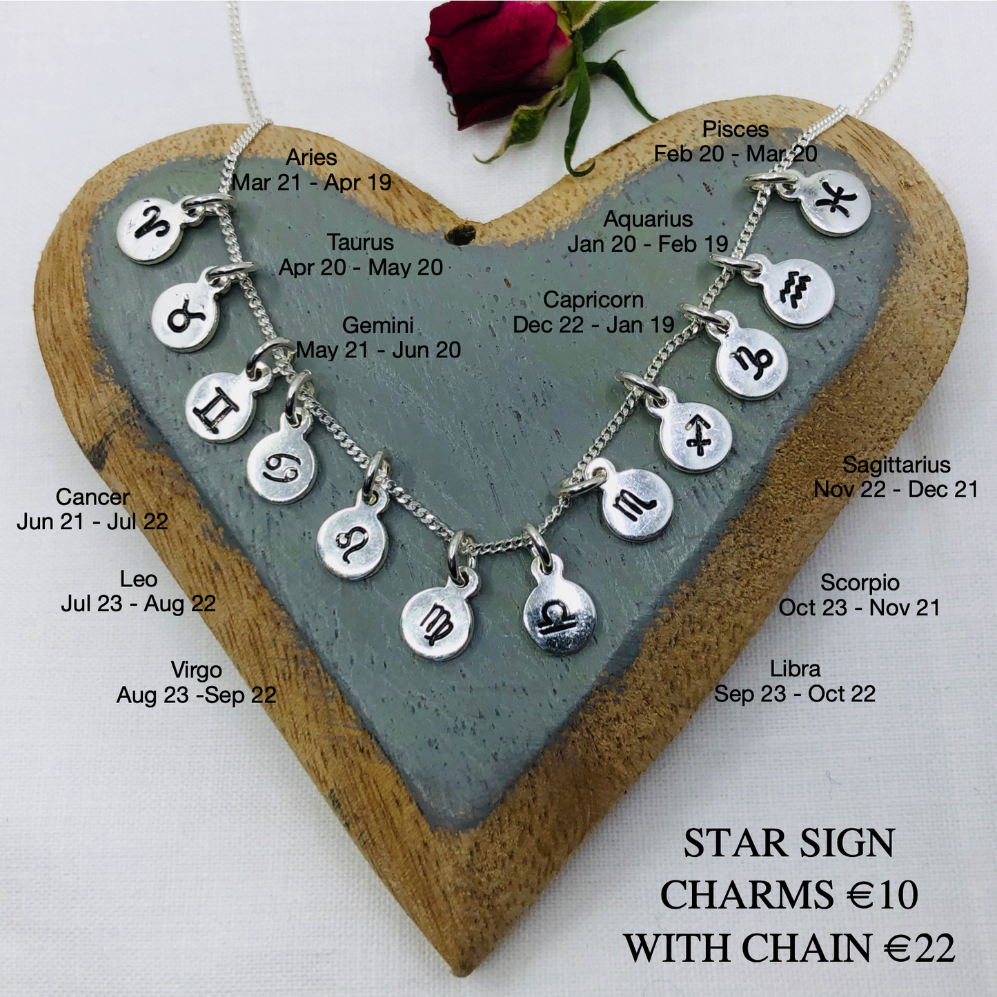Sterling Silver Star Sign Pendant with Chain Options