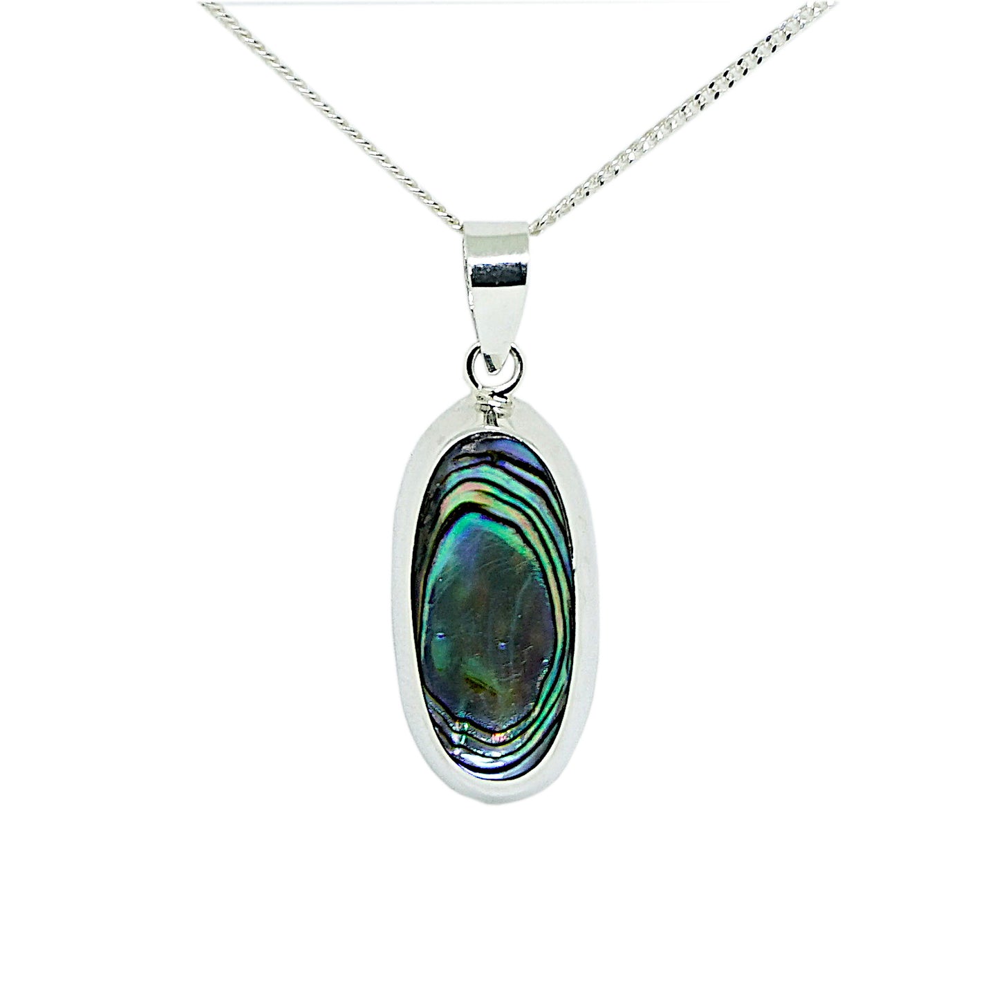 Abalone Shell Sterling Silver Pendant and Chain