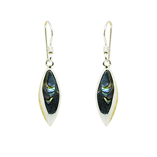 Abalone Shell Sterling Silver Earrings with Hook backs