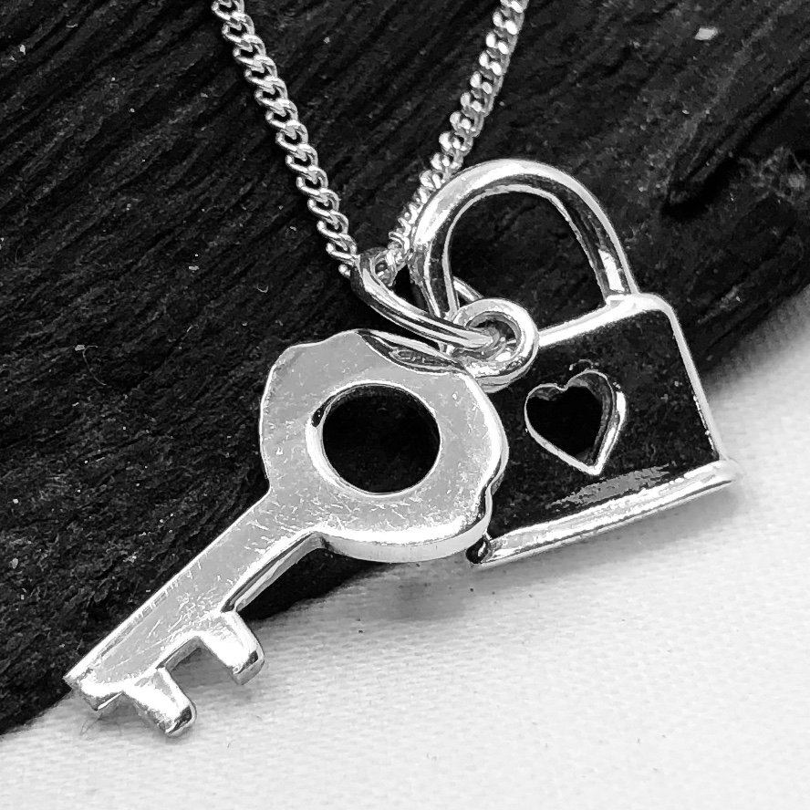 Sterling Silver Padlock Pendant on Silver Chain