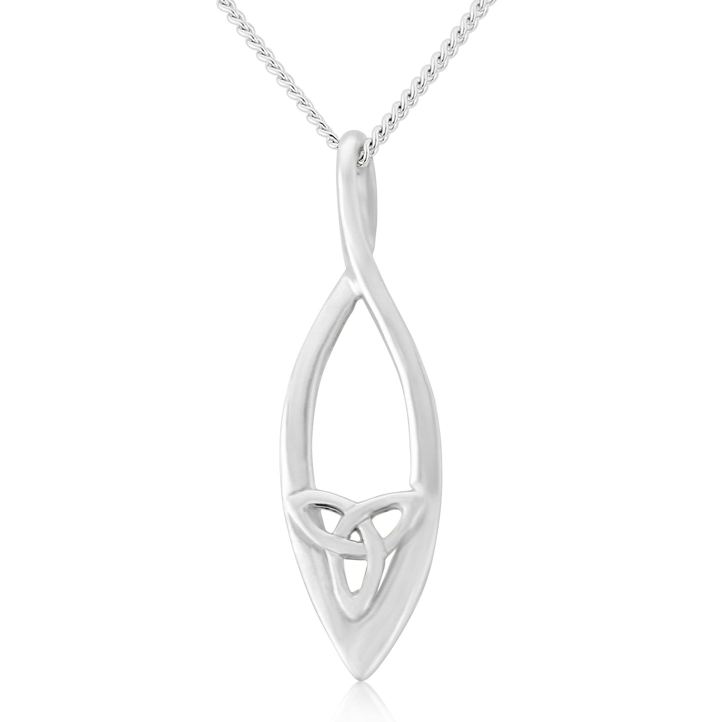 Celtic Trinity Knot Silver Eye Pendant and Chain
