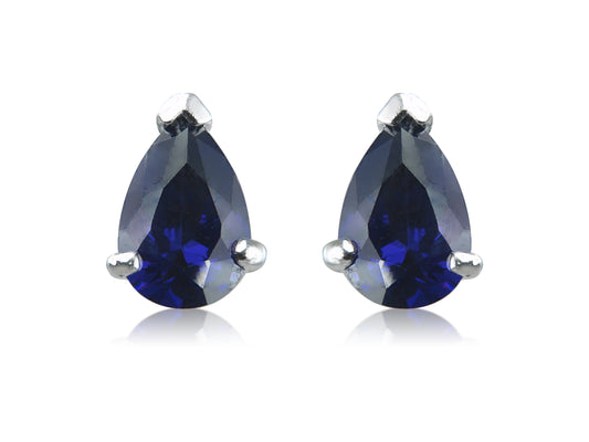 Navy Cubic Zirconia Sterling Silver Studs